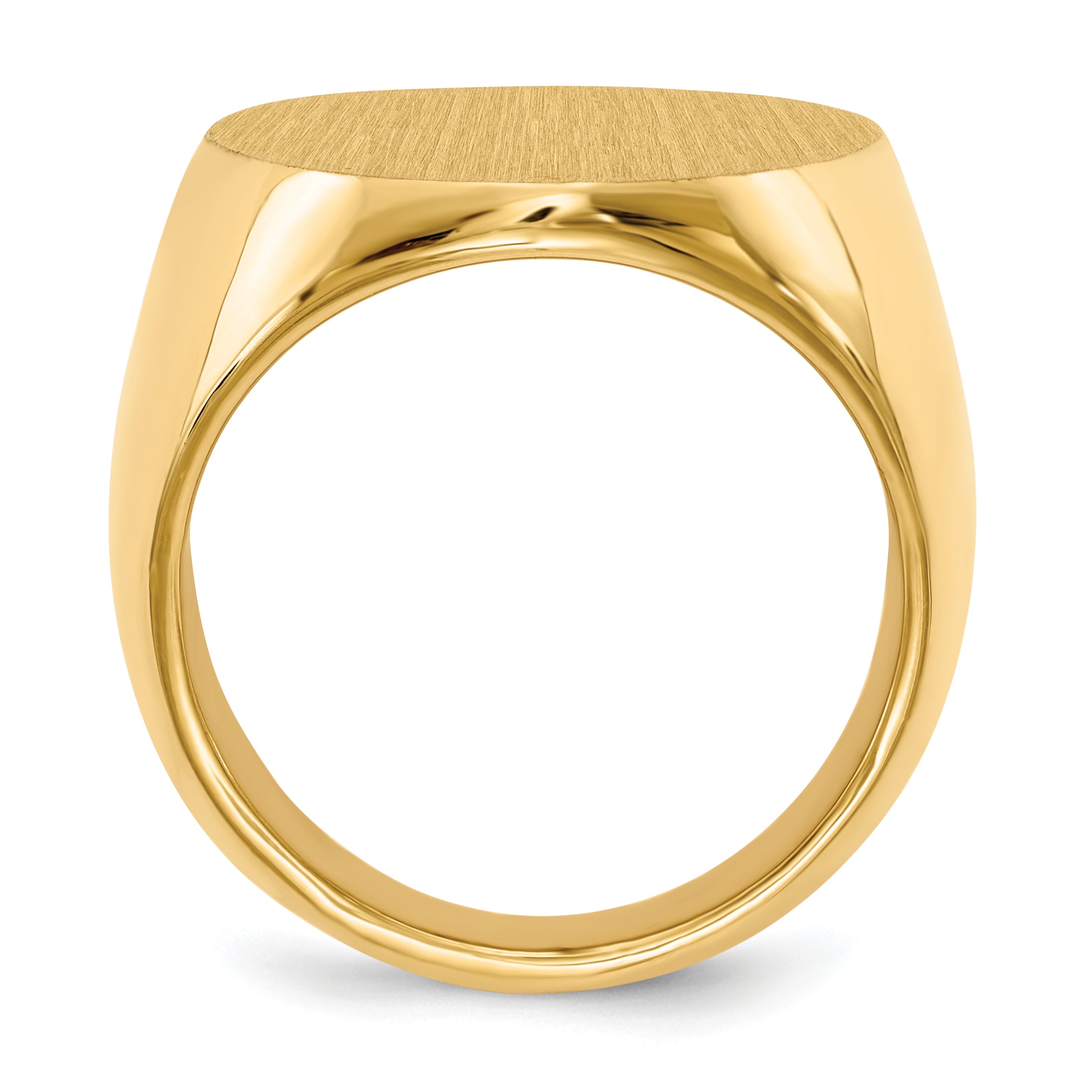 14k 26.5x19.0mm Closed Back Men's Signet Ring Secondary image