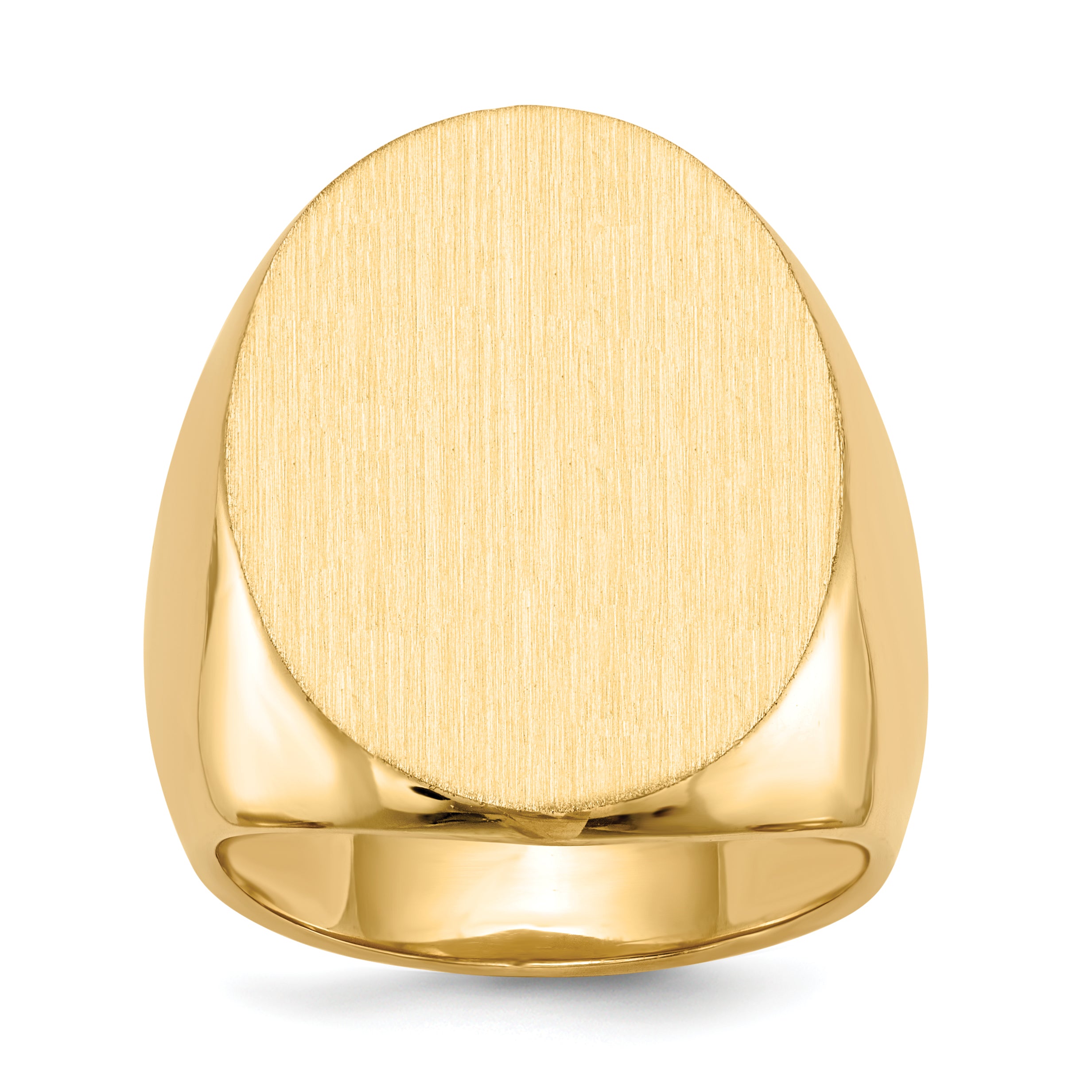 14k 26.5x19.0mm Closed Back Men's Signet Ring Main image