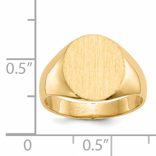 14k 13.0x11.5mm Open Back Mens Signet Ring