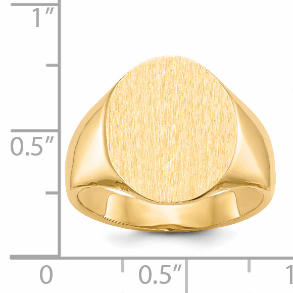 10k 16.0x14.0mm Open Back Men's Signet Ring