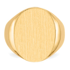 14k 20.5x16.0mm Open Back Mens Signet Ring