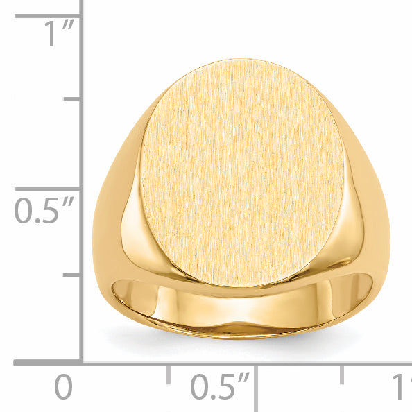 14k 20.5x16.0mm Open Back Mens Signet Ring