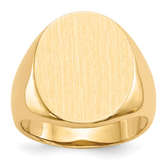 14k 20.5x16.0mm Open Back Mens Signet Ring