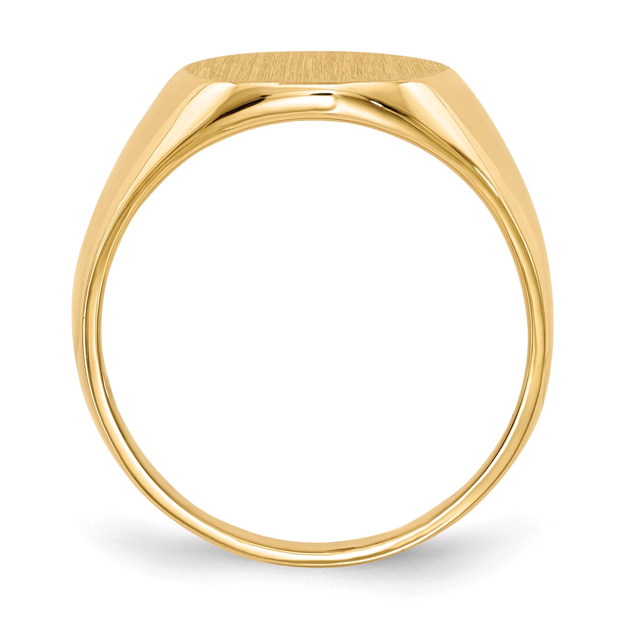 14k 13.5mmx12.5mm Closed Back Mens Signet Ring Secondary image