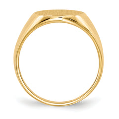 14k 13.5mmx12.5mm Closed Back Mens Signet Ring