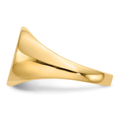 14k 13.5mmx12.5mm Closed Back Mens Signet Ring