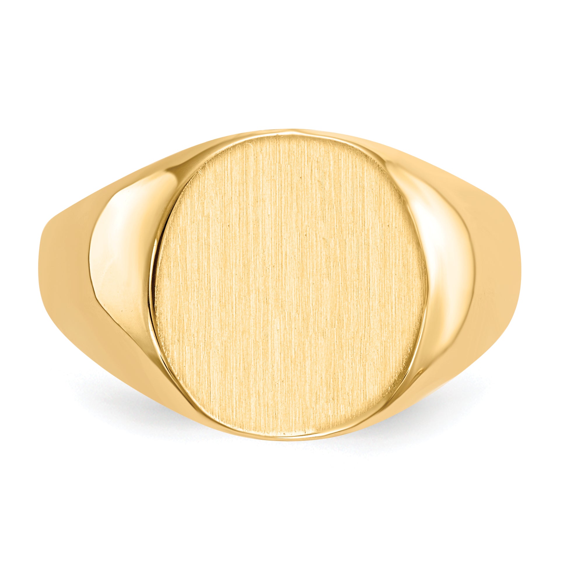 14k 13.5mmx12.5mm Closed Back Mens Signet Ring