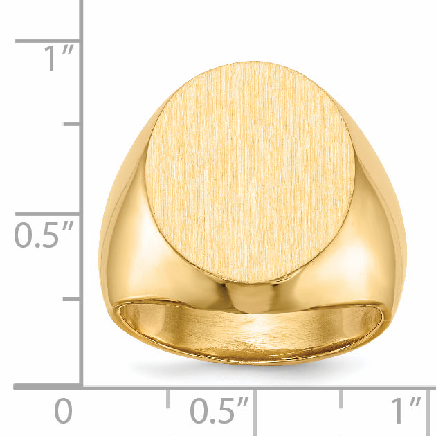 14k 18.5x16.0mm Closed Back Men's Signet Ring