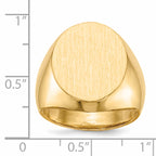 14k 18.5x16.0mm Closed Back Men's Signet Ring