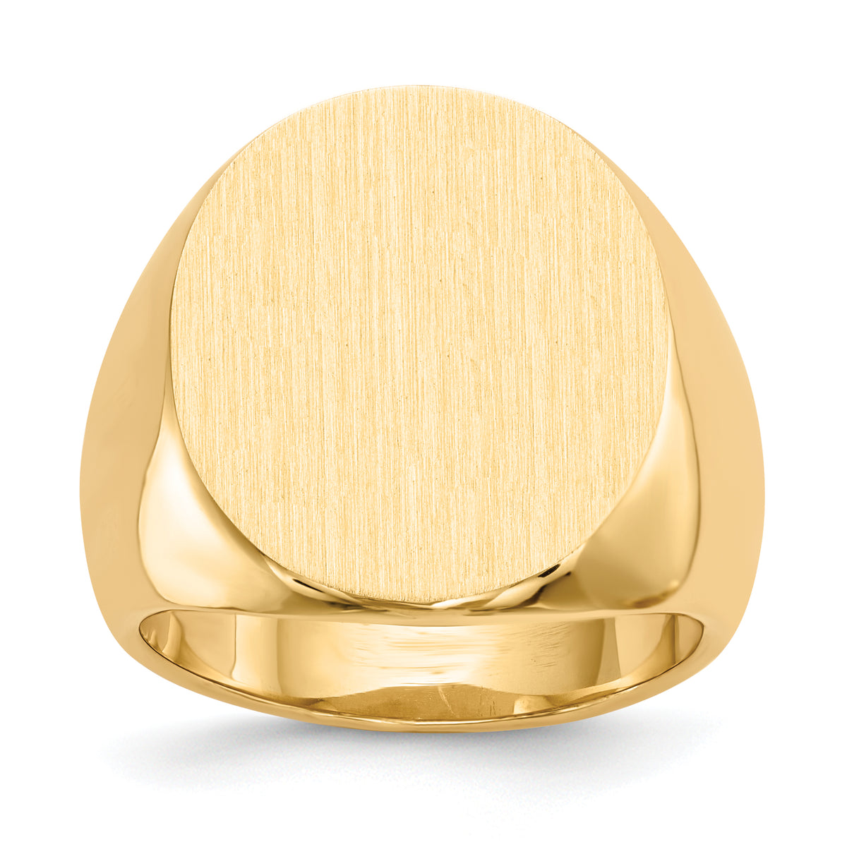 14k 19.5x17.5mm Closed Back Men's Signet Ring