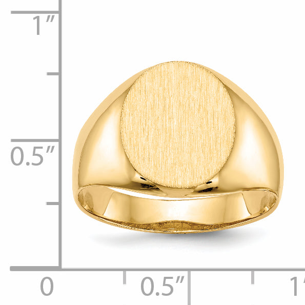 14k 14.5x12.0mm Open Back Men's Signet Ring