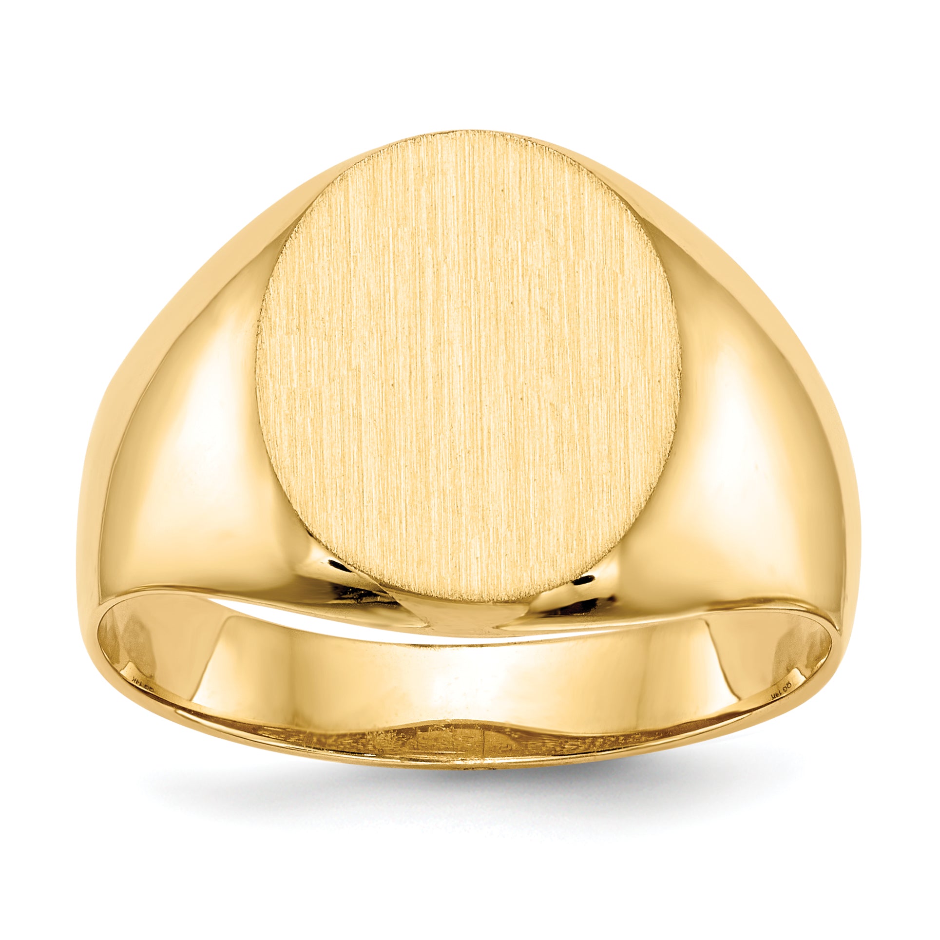 14k 14.5x12.0mm Open Back Men's Signet Ring Main image