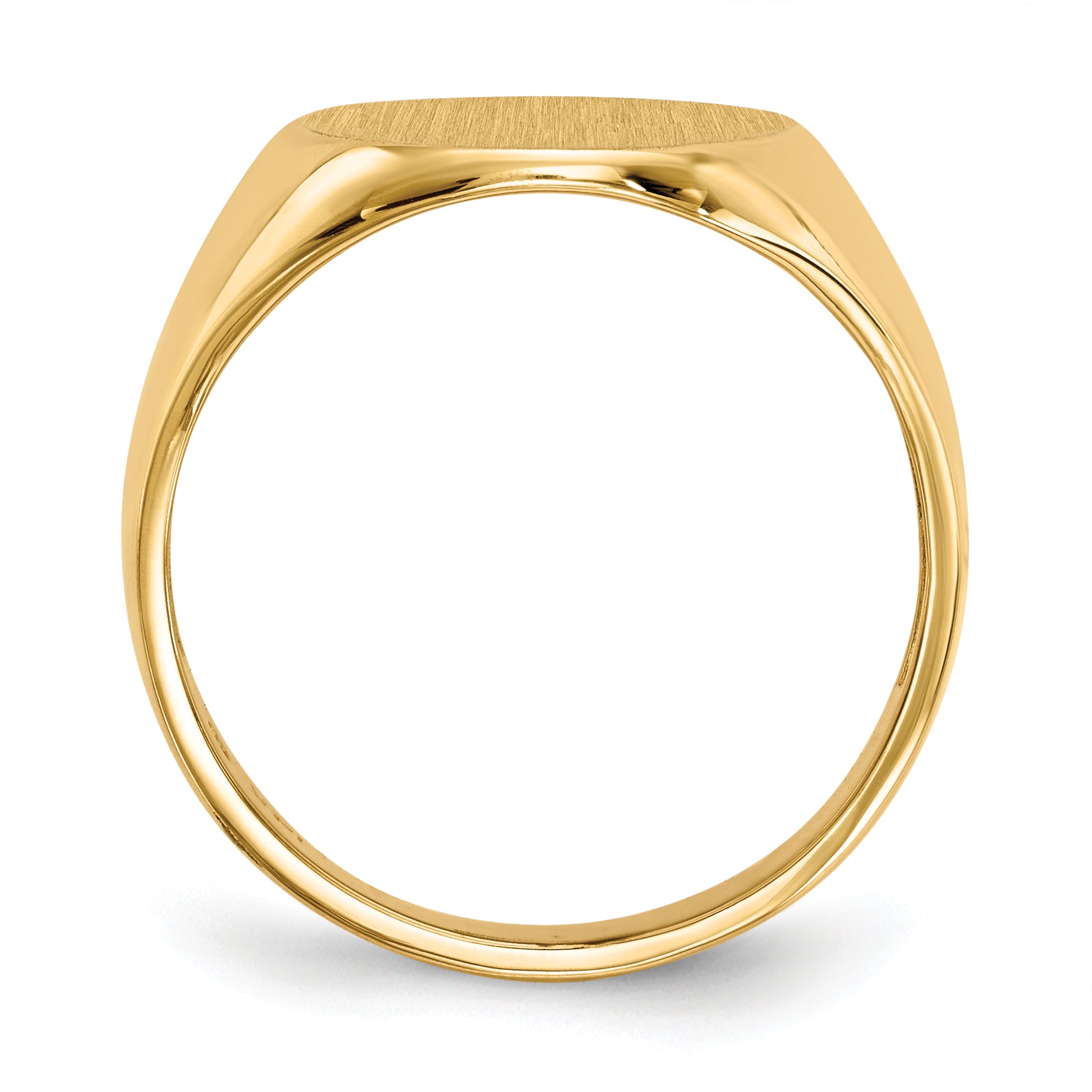 14k 14.0x13.0mm Open Back Mens Signet Ring
