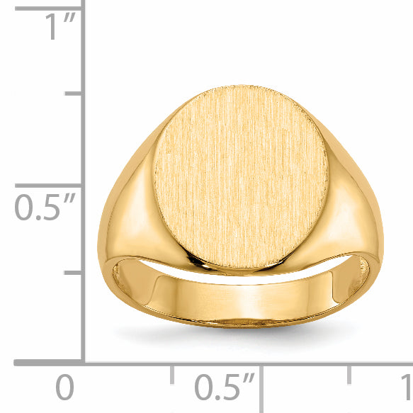 14k 14.0x13.0mm Open Back Mens Signet Ring