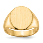 14k 14.0x13.0mm Open Back Mens Signet Ring