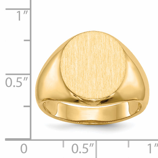 14k 15.0x13.5mm Open Back Men's Signet Ring