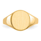 14k 9.5x10.0mm Closed Back Signet Ring