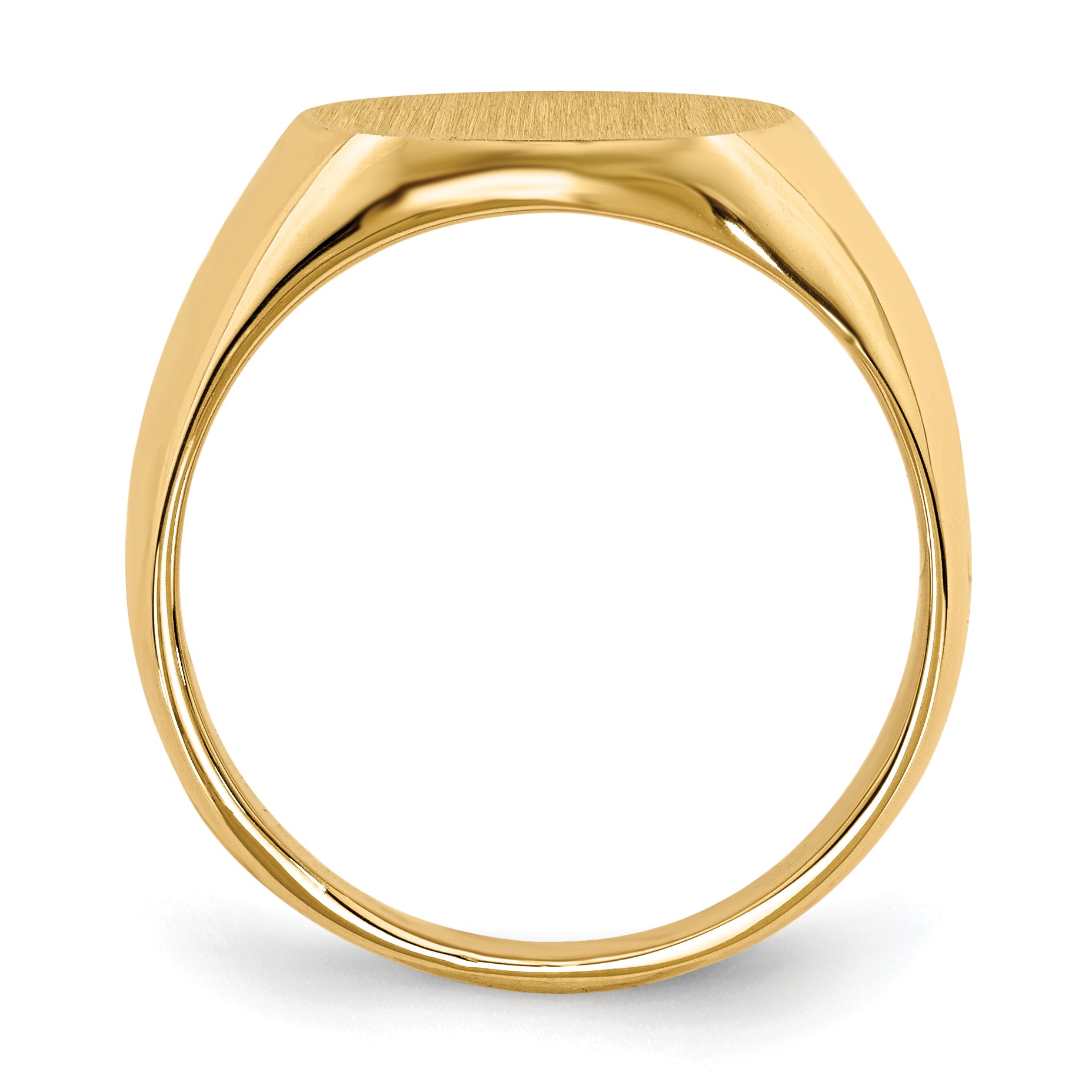 14k 14.0x12.5mm Closed Back Signet Ring Secondary image