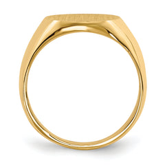 14k 14.0x12.5mm Closed Back Signet Ring