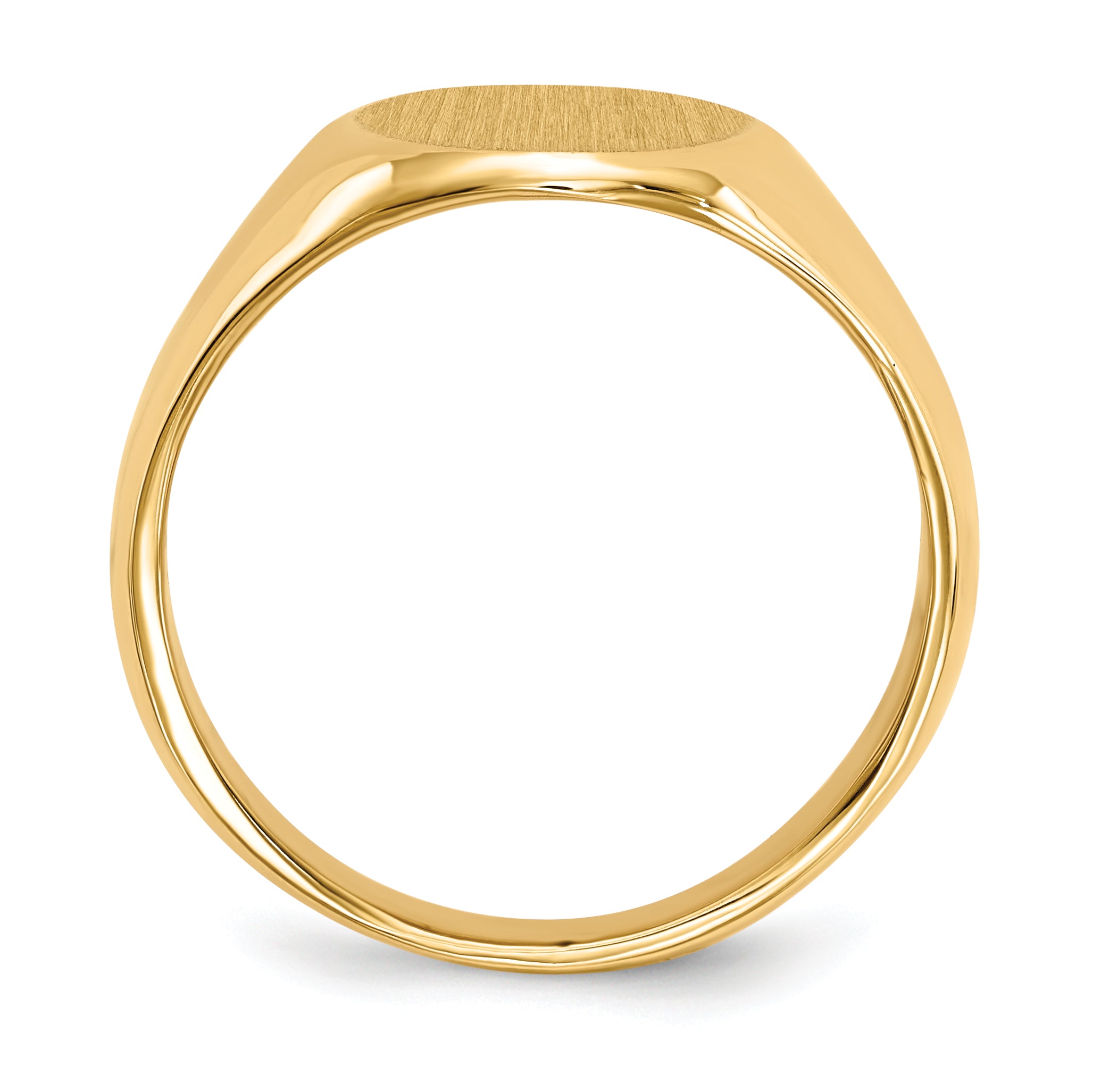 14k 15.0x11.0mm Closed Back Men's Signet Ring Secondary image