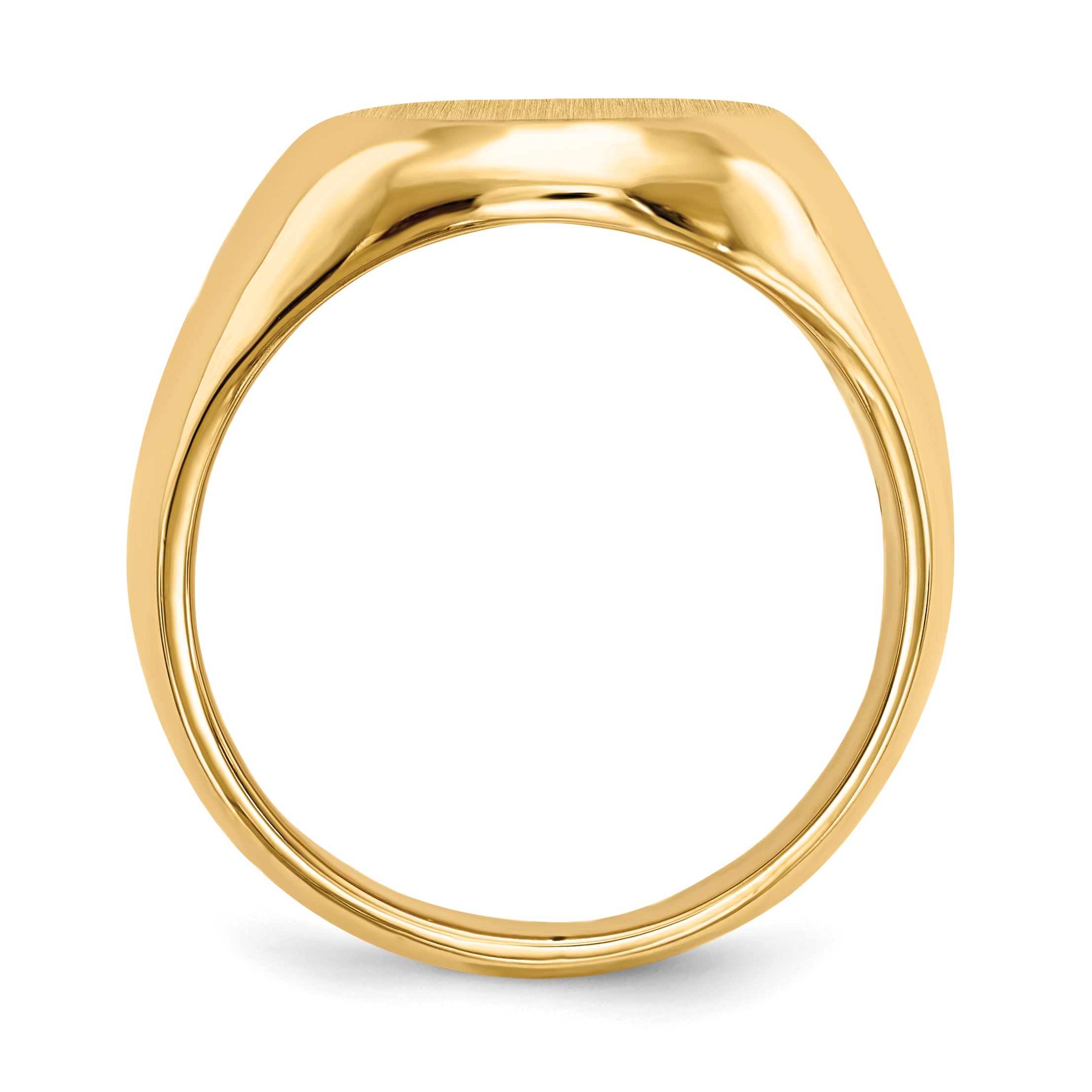 14k 16.5x13.5mm Closed Back Men's Signet Ring Secondary image