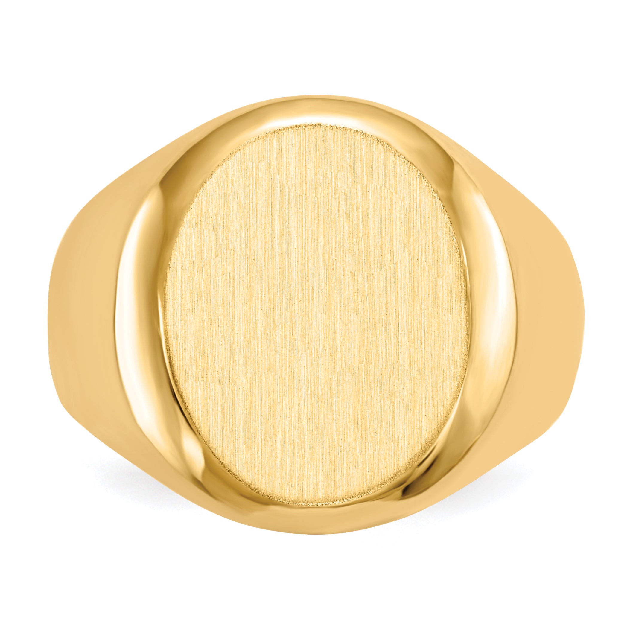 14k 16.5x13.5mm Closed Back Men's Signet Ring