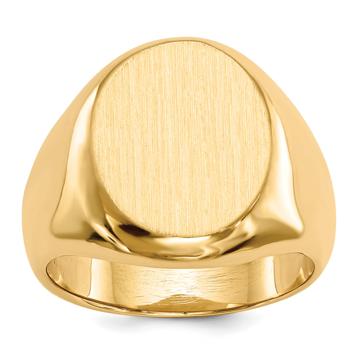 14k 16.5x13.5mm Closed Back Men's Signet Ring