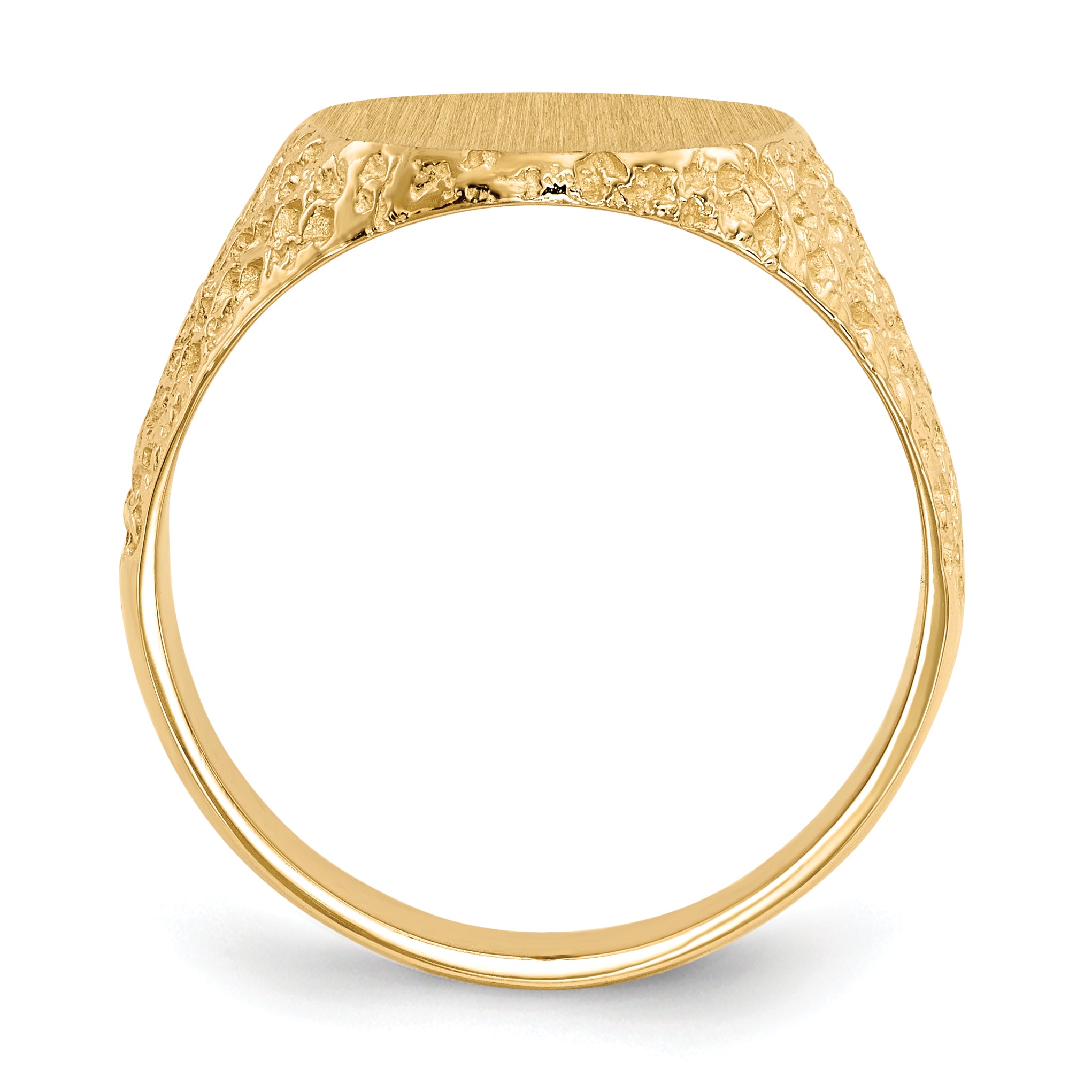 14k 17.0x13.0mm Closed Back Men's Signet Ring Secondary image