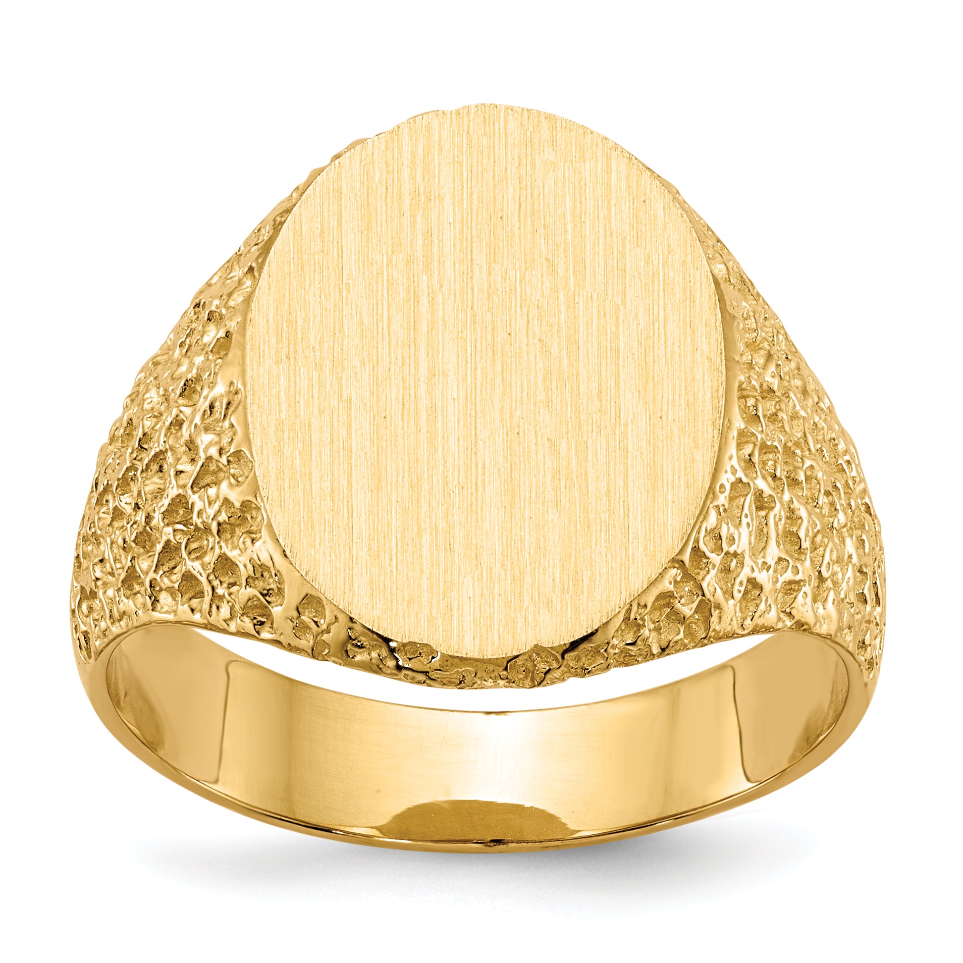 14k 17.0x13.0mm Closed Back Men's Signet Ring Main image