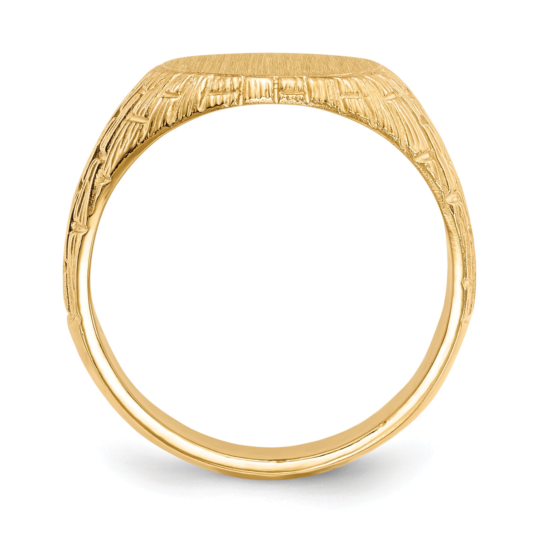 14k 15.0x12.0mm Closed Back Men's Signet Ring Secondary image