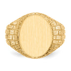 14k 15.0x12.0mm Closed Back Men's Signet Ring