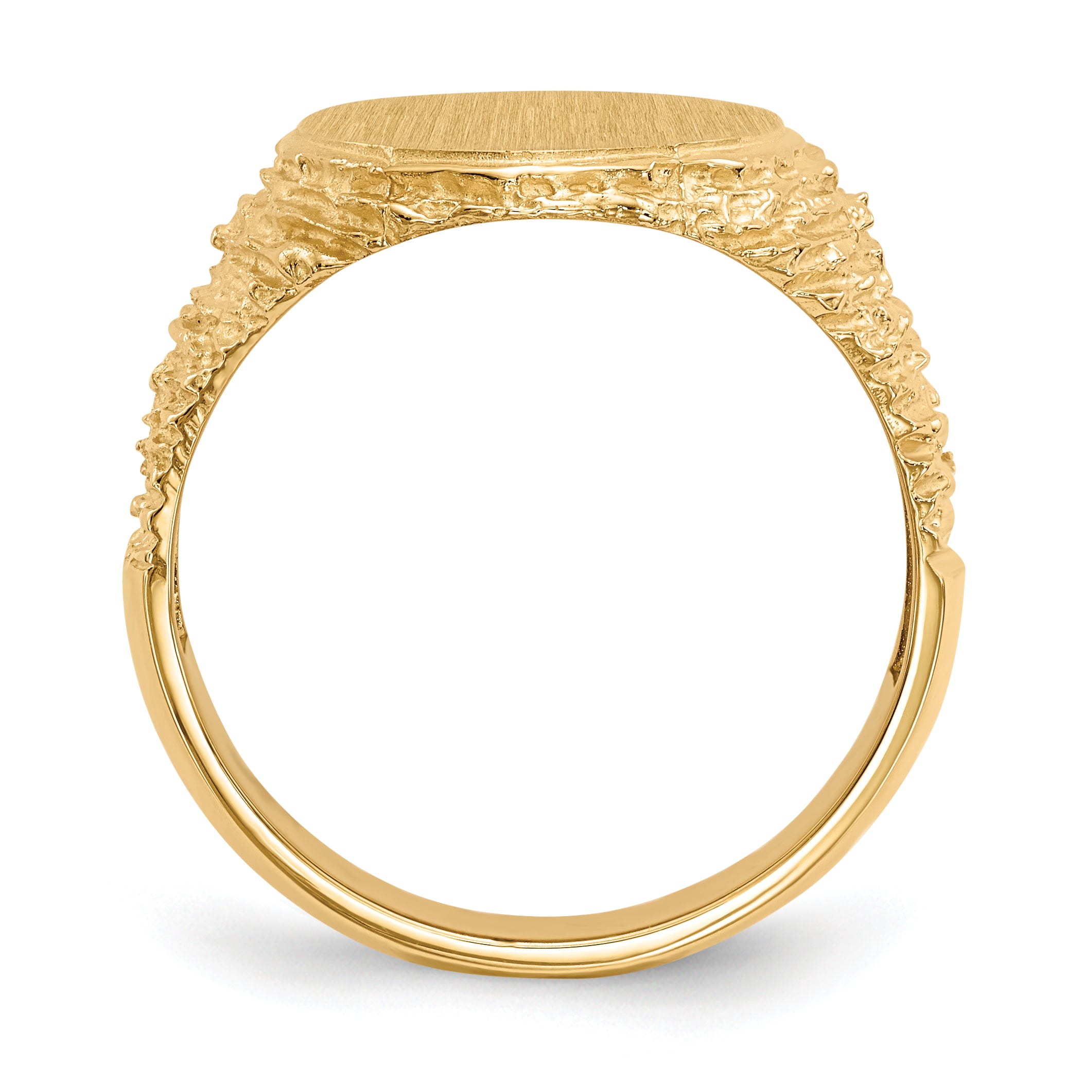 14k 17.0x14.0mm Open Back Men's Signet Ring Secondary image