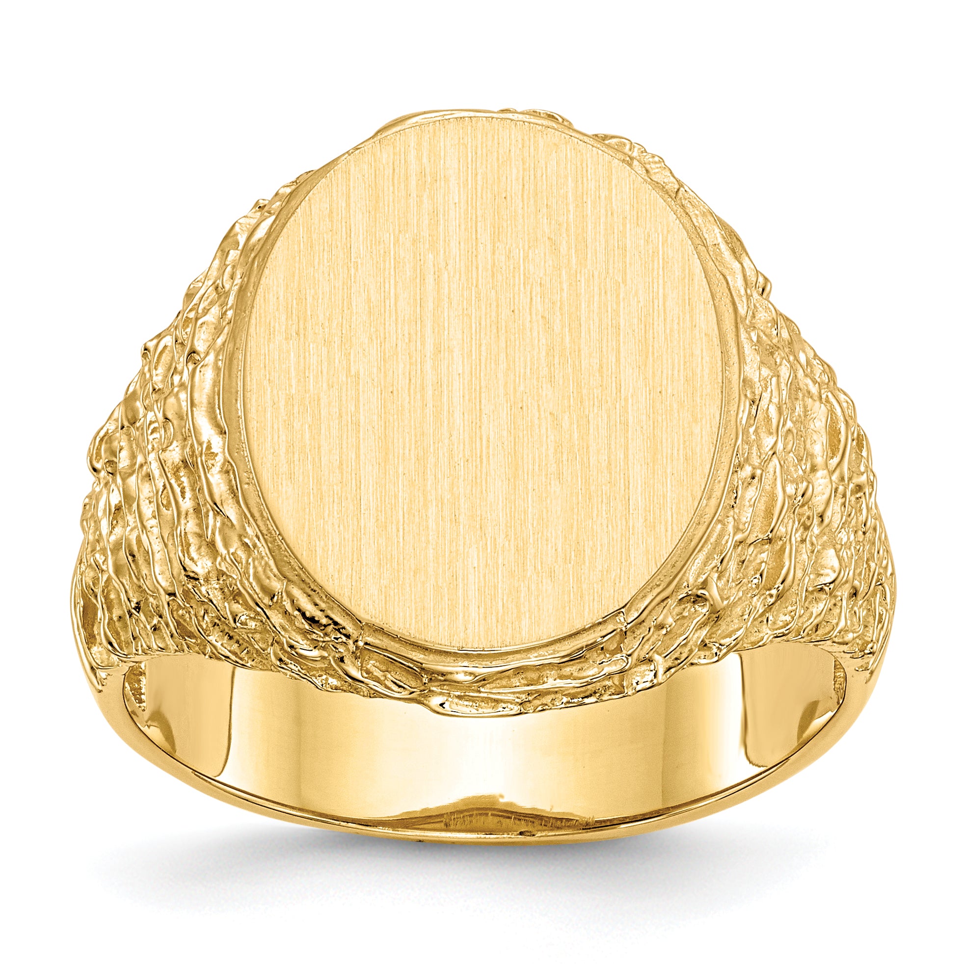 14k 17.0x14.0mm Open Back Men's Signet Ring Main image