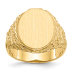 14k 17.0x14.0mm Open Back Men's Signet Ring