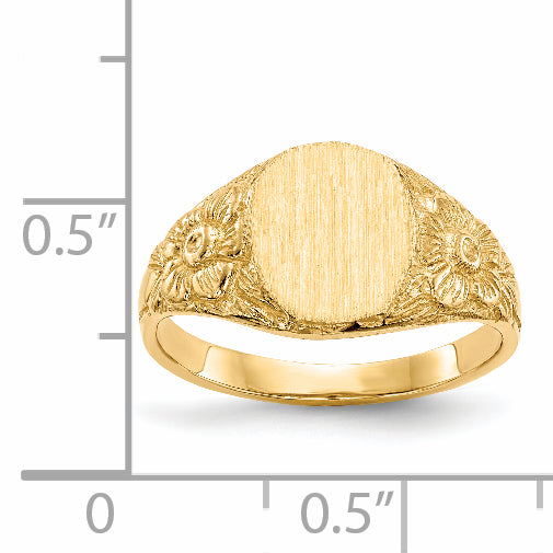 14k 10.0x8.0mm Open Back Signet Ring