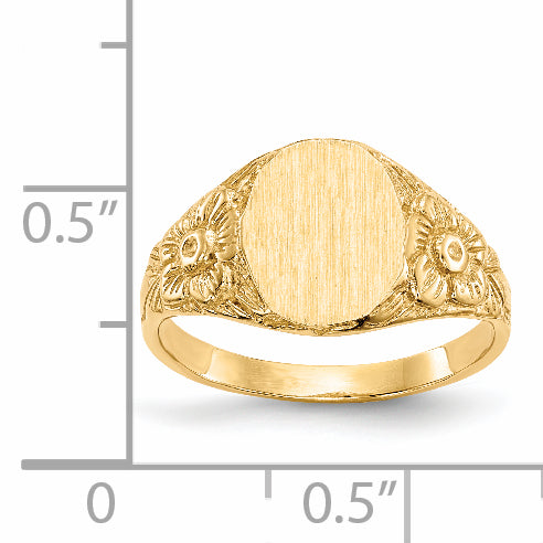 14k 10.0x8.0mm Closed Back Signet Ring