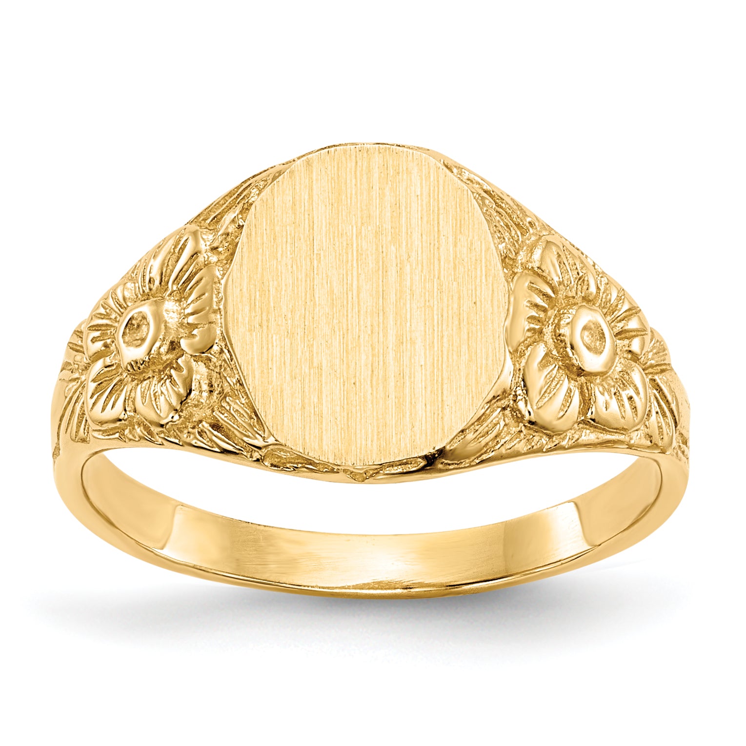 14k 10.0x8.0mm Closed Back Signet Ring Main image