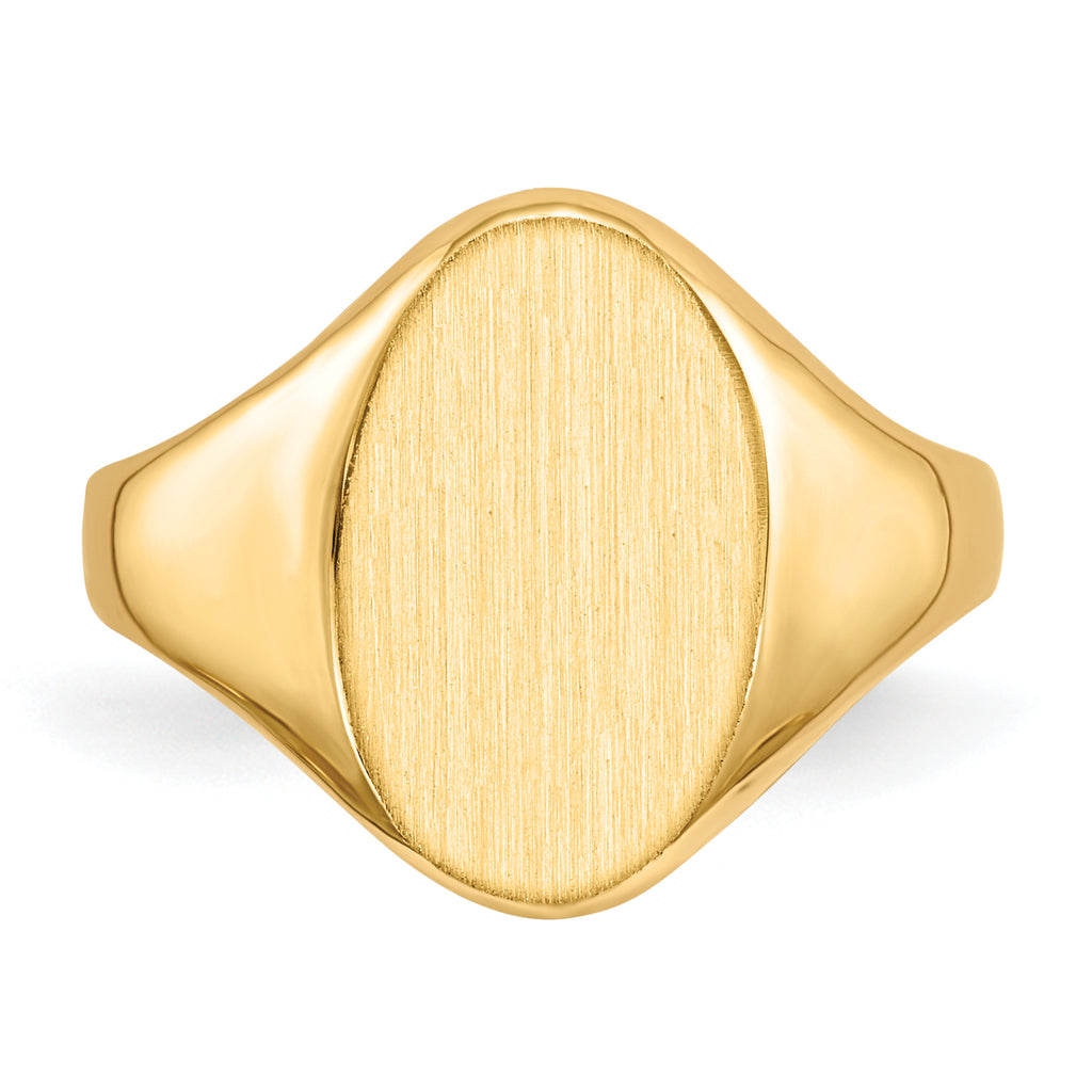 14k 14.0x8.5mm Closed Back Signet Ring