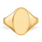 14k 14.0x8.5mm Closed Back Signet Ring