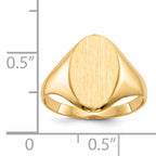 14k 14.0x8.5mm Closed Back Signet Ring