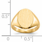 14k 9.5x12.5mm Closed Back Signet Ring
