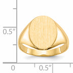 14k 14.0x10.0mm Closed Back Signet Ring