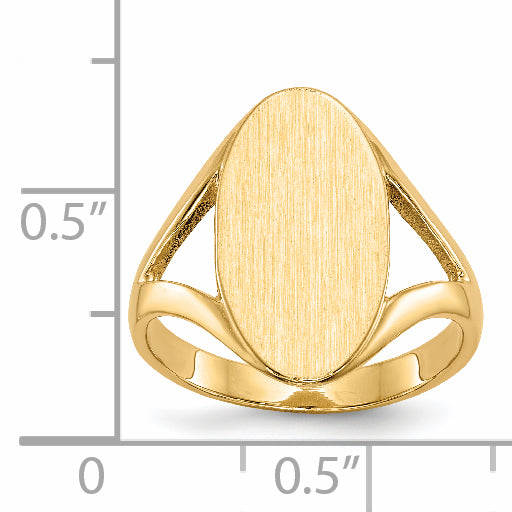 14k 16.5x9.0mm Closed Back Signet Ring