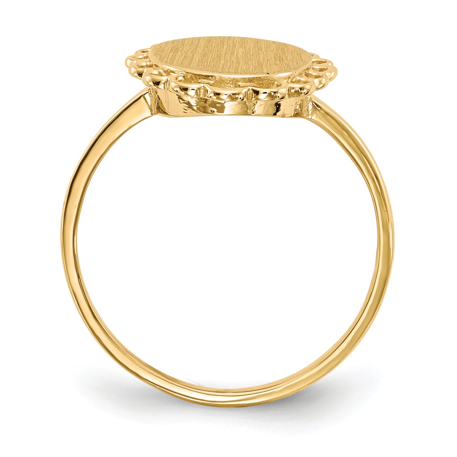 14k 9.0x8.5mm Open Back Signet Ring Secondary image
