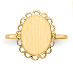 14k 12.0x9.0mm Open Back Signet Ring