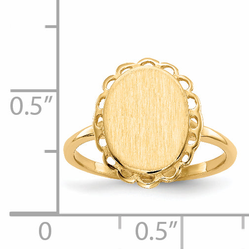 14k 11.5x9.0mm Open Back Signet Ring