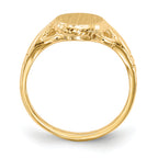 14k 8.5x6.5mm Open Back Child's Signet Ring