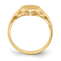 14k 8.5x6.5mm Open Back Child's Signet Ring