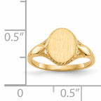 14k 8.5x6.5mm Open Back Child's Signet Ring
