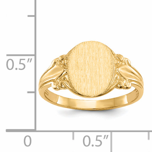 14k 10.0x8.0mm Open Back Signet Ring